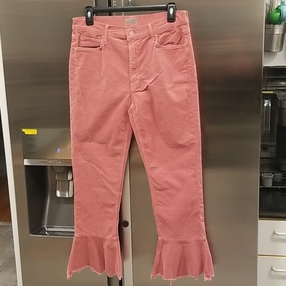 💕MOTHER💕 Cha Cha Chew Corduroy Ruffle Pants Pink - Picture 8 of 14
